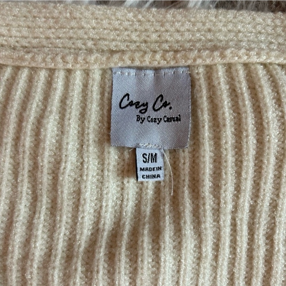 Open-Front Colorblock Ribbed Cardigan Sweater - Picture 9 of 9